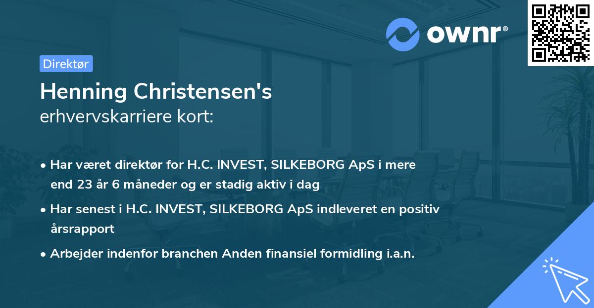 Henning Christensen's erhvervskarriere kort