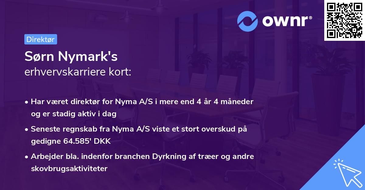 Sørn Nymark's erhvervskarriere kort