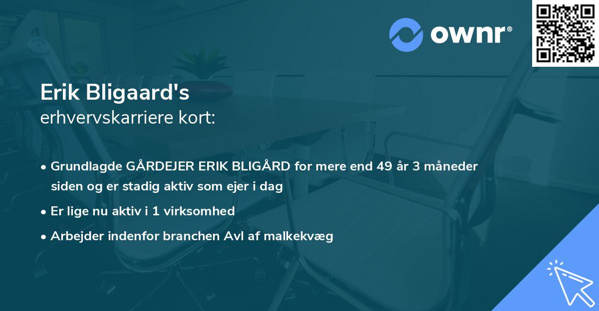Erik Bligaard's erhvervskarriere kort