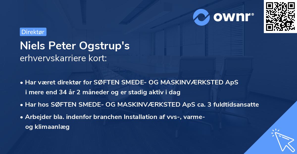 Niels Peter Ogstrup's erhvervskarriere kort