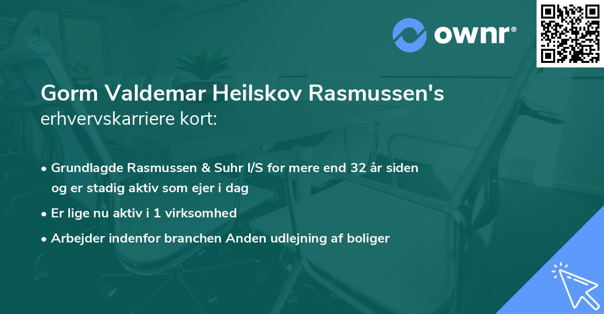 Gorm Valdemar Heilskov Rasmussen's erhvervskarriere kort