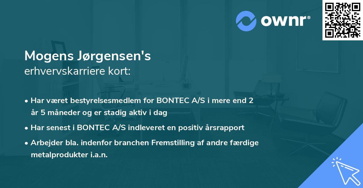 Mogens Jørgensen's erhvervskarriere kort