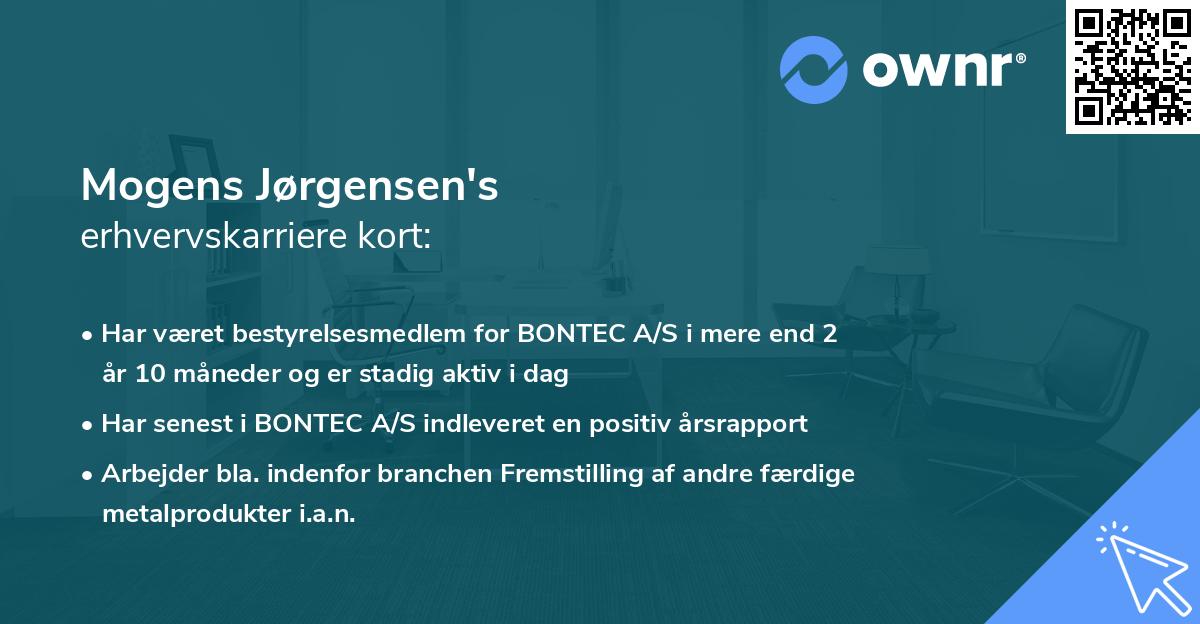 Mogens Jørgensen's erhvervskarriere kort