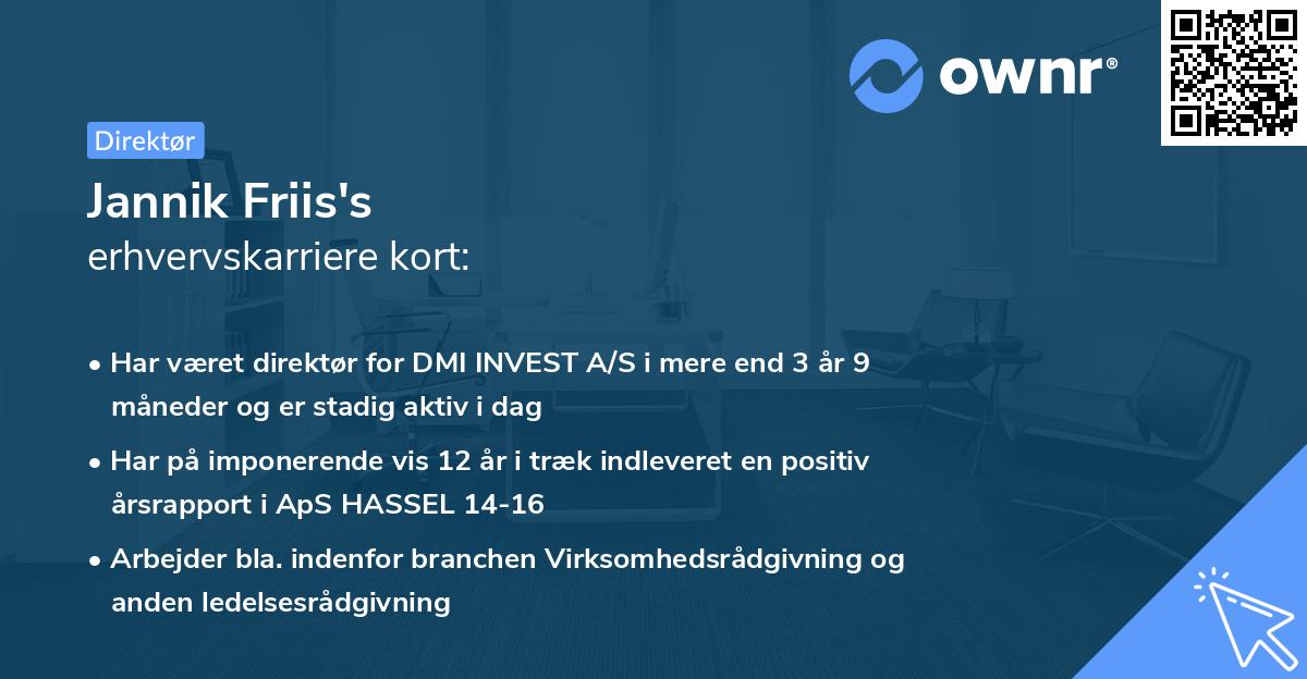 Jannik Friis's erhvervskarriere kort