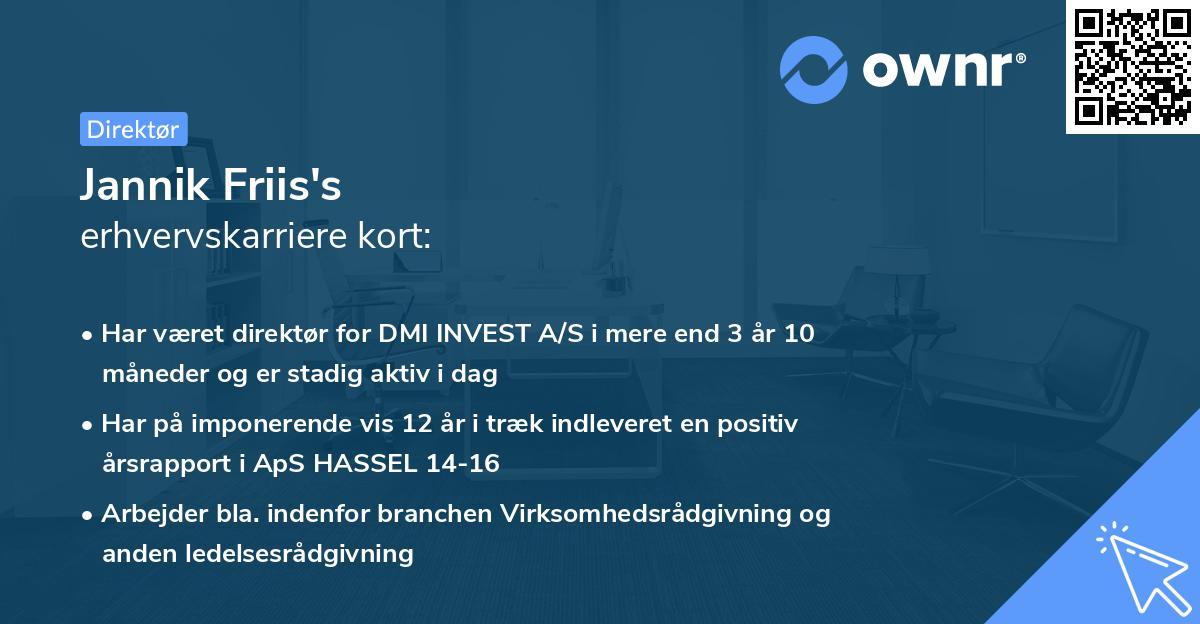 Jannik Friis's erhvervskarriere kort