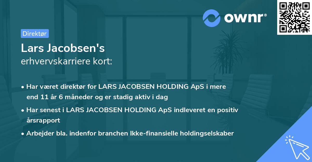 Lars Jacobsen's erhvervskarriere kort