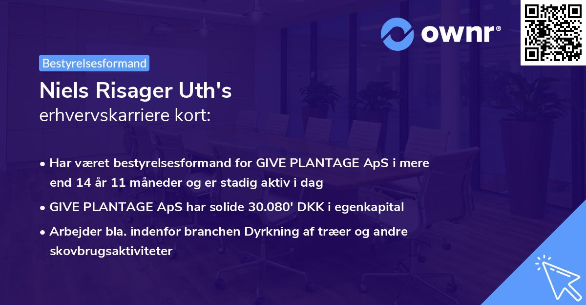 Niels Risager Uth's erhvervskarriere kort