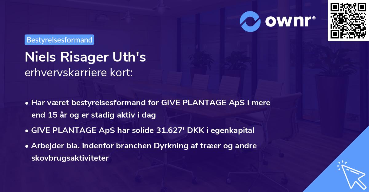 Niels Risager Uth's erhvervskarriere kort
