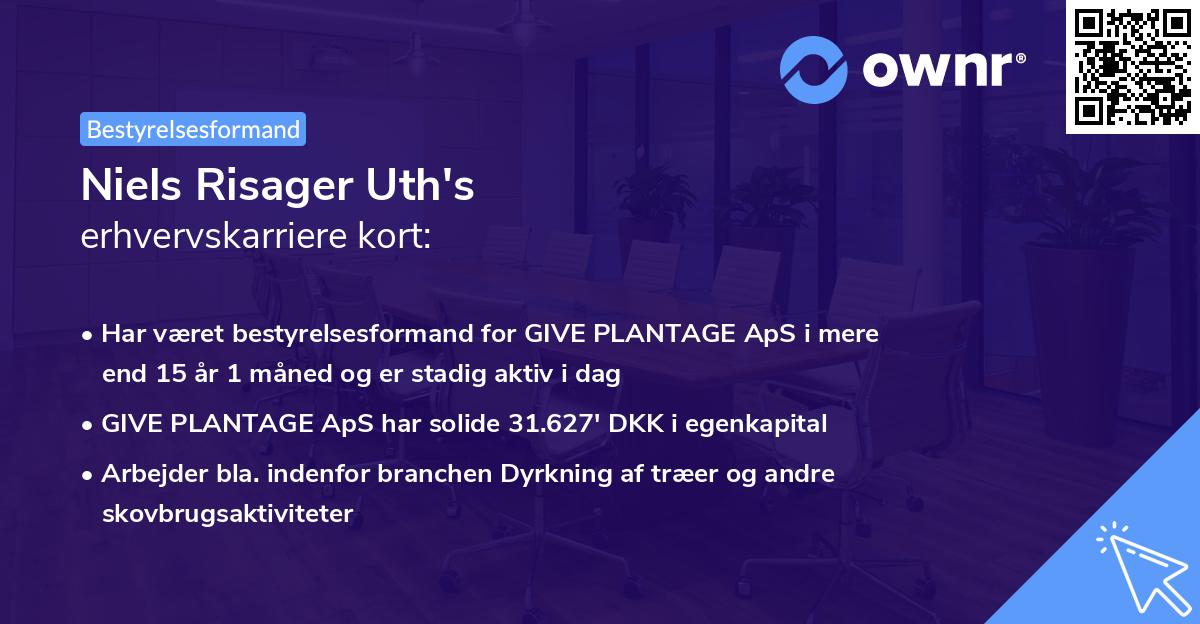 Niels Risager Uth's erhvervskarriere kort