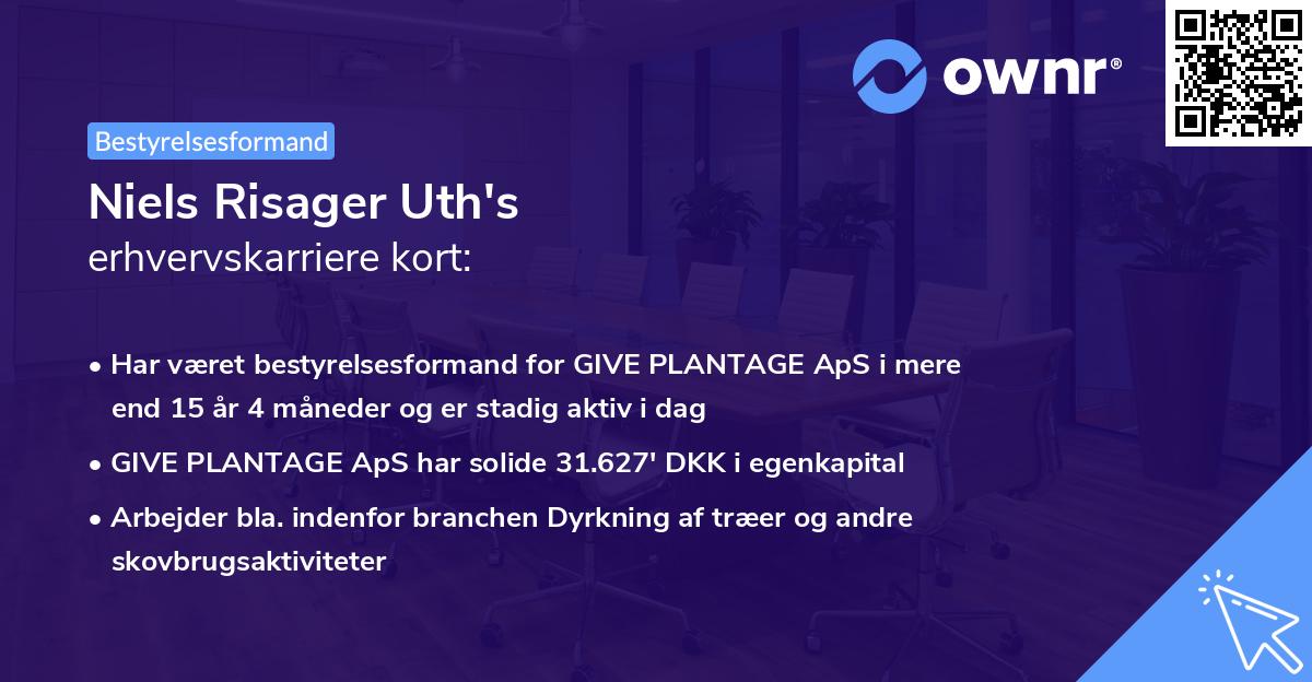 Niels Risager Uth's erhvervskarriere kort