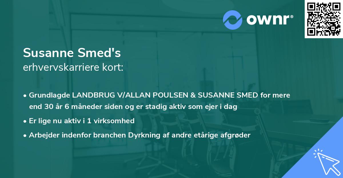 Susanne Smed's erhvervskarriere kort