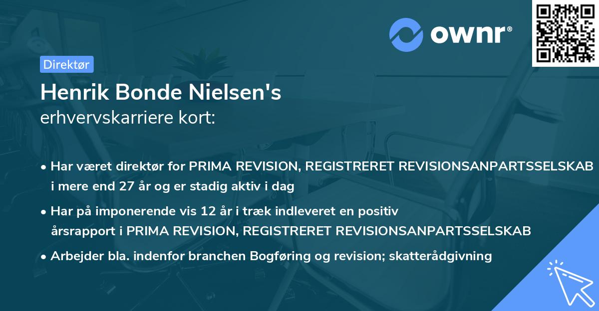 Henrik Bonde Nielsen's erhvervskarriere kort