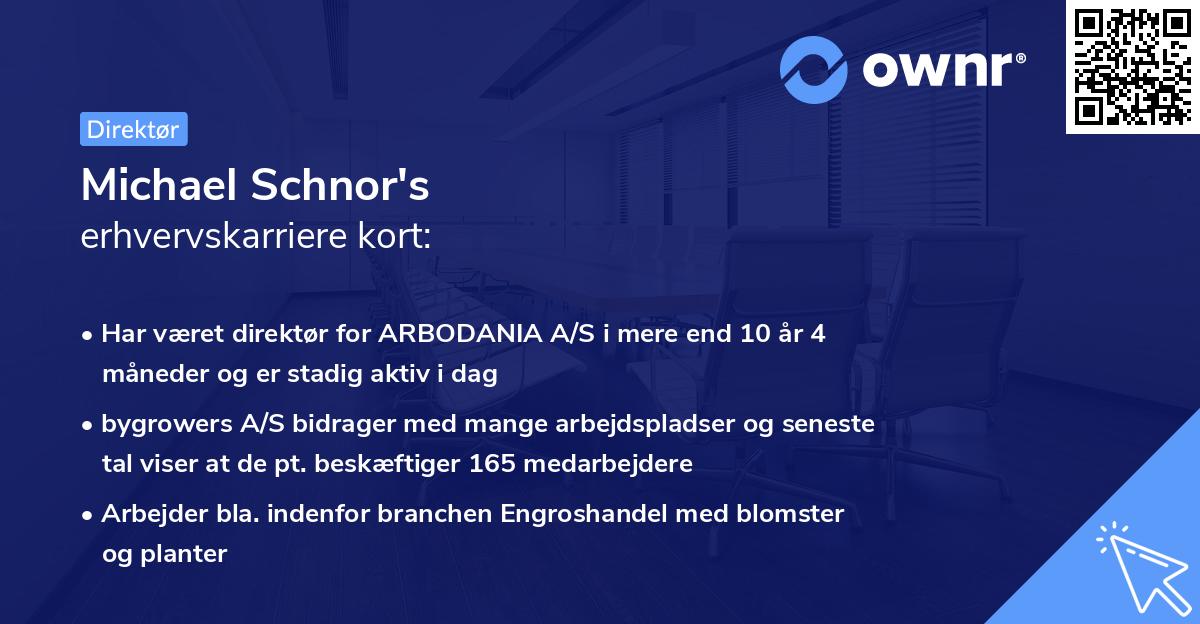 Michael Schnor's erhvervskarriere kort