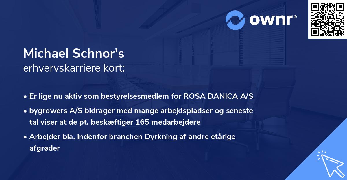 Michael Schnor's erhvervskarriere kort