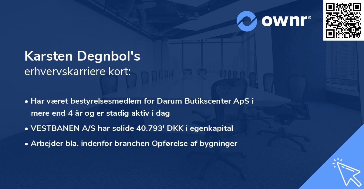 Karsten Degnbol's erhvervskarriere kort