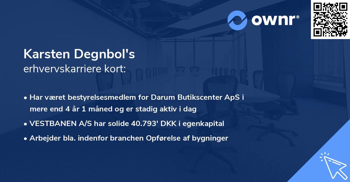 Karsten Degnbol's erhvervskarriere kort