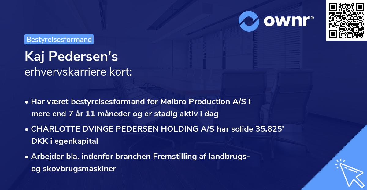 Kaj Pedersen's erhvervskarriere kort