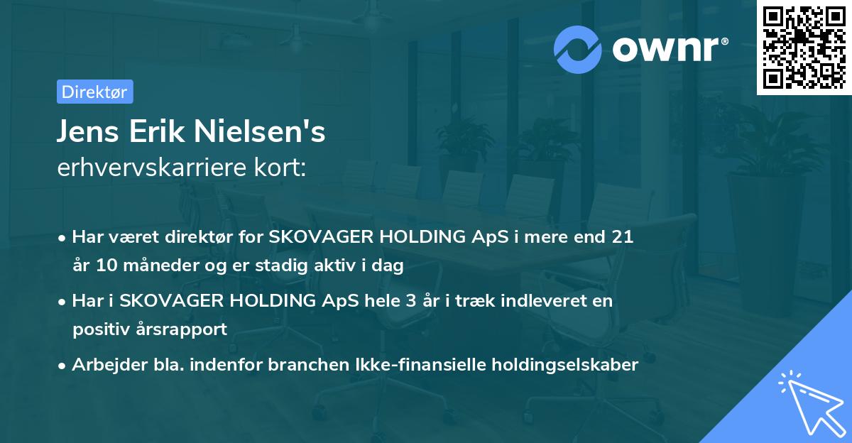 Jens Erik Nielsen's erhvervskarriere kort