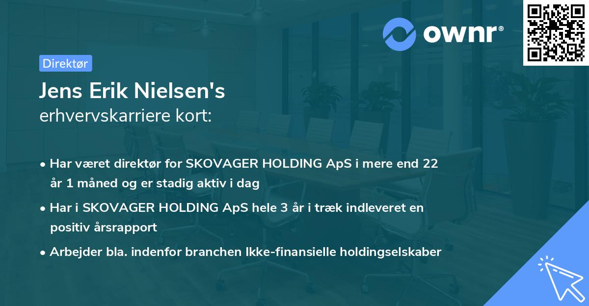 Jens Erik Nielsen's erhvervskarriere kort