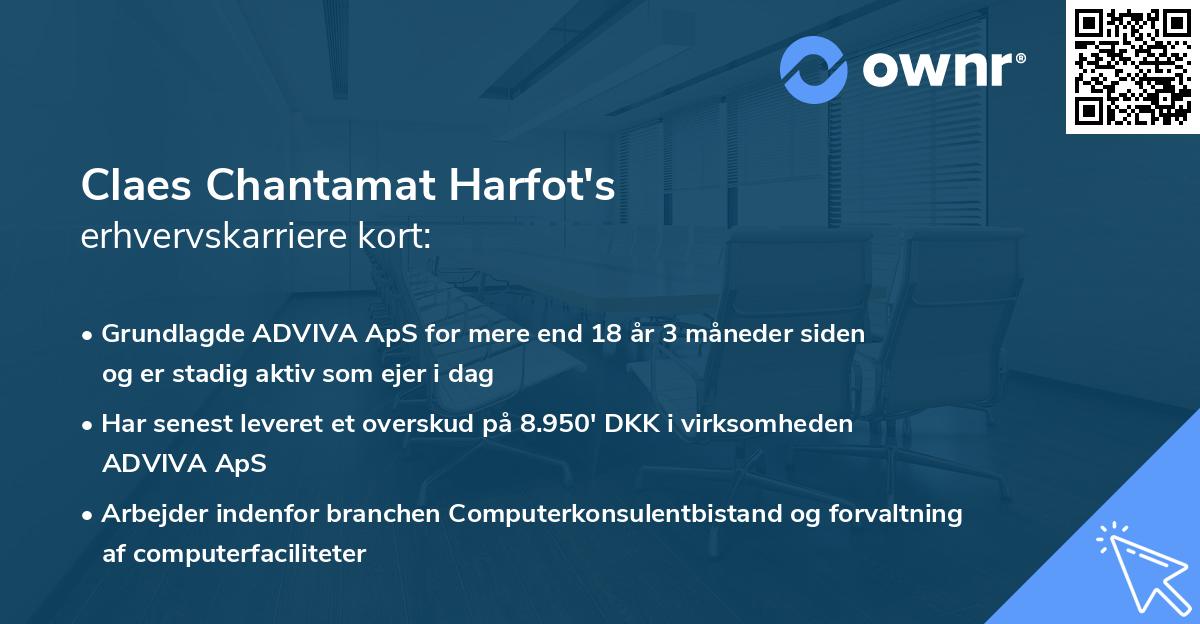 Claes Chantamat Harfot's erhvervskarriere kort