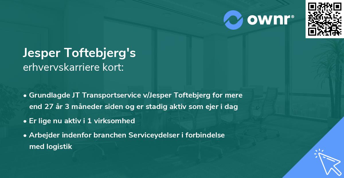 Jesper Toftebjerg's erhvervskarriere kort