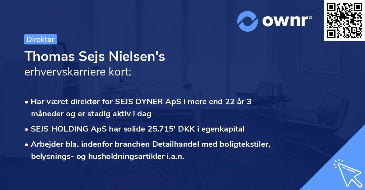 Thomas Sejs Nielsen's erhvervskarriere kort