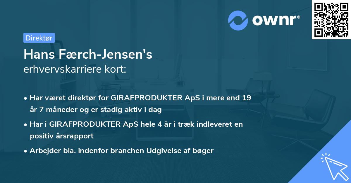 Hans Færch-Jensen's erhvervskarriere kort
