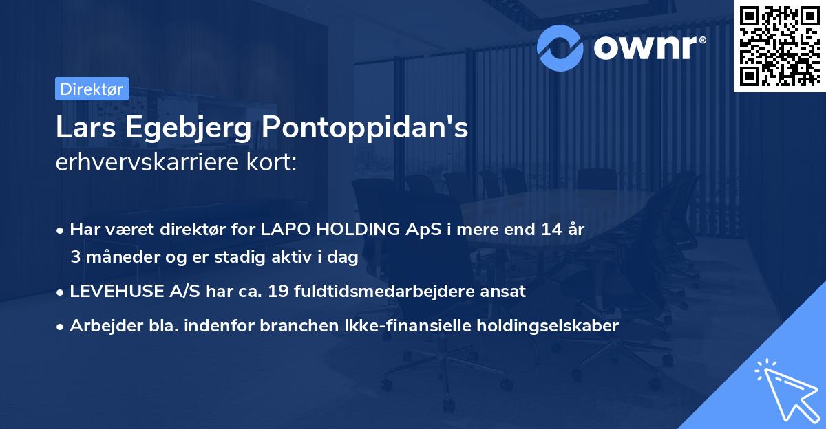 Lars Egebjerg Pontoppidan's erhvervskarriere kort