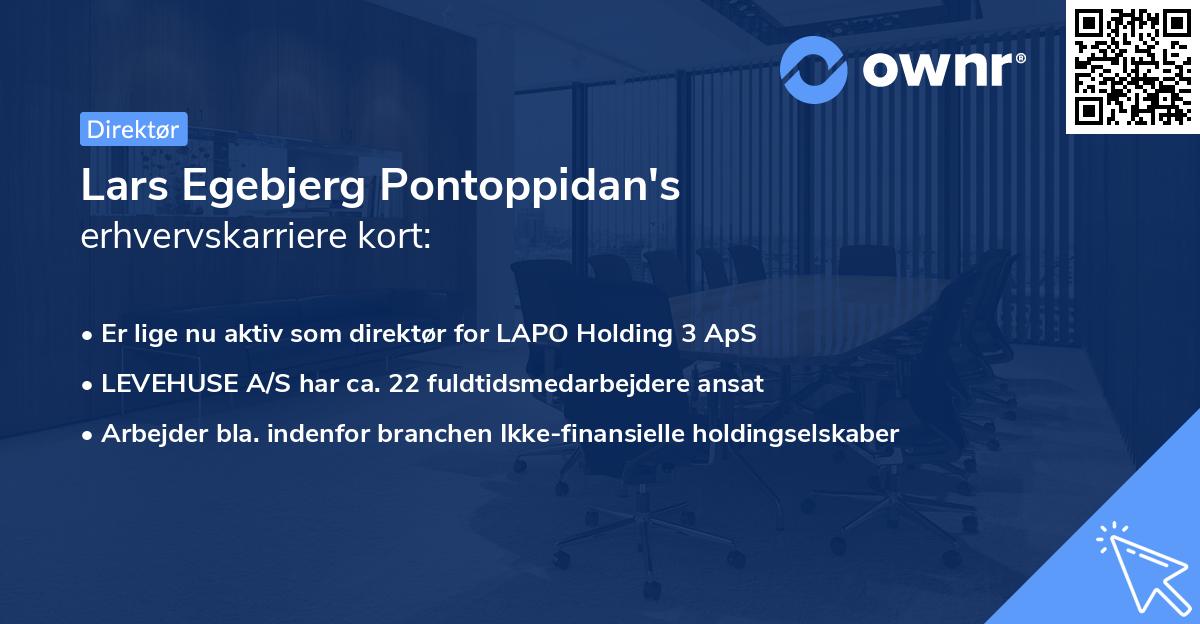 Lars Egebjerg Pontoppidan's erhvervskarriere kort