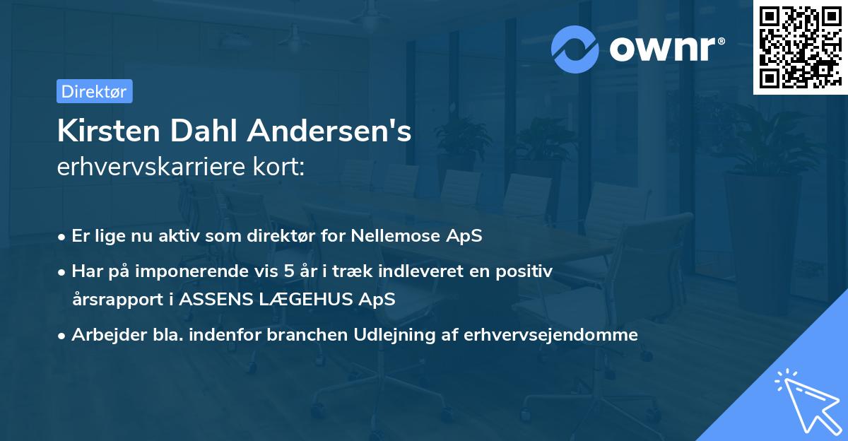 Kirsten Dahl Andersen's erhvervskarriere kort