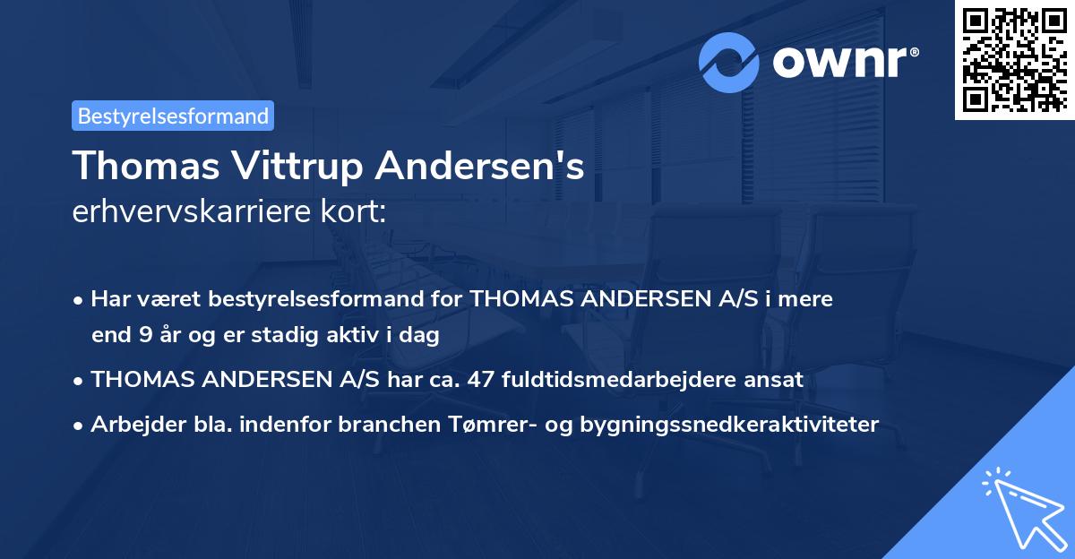 Thomas Vittrup Andersen's erhvervskarriere kort