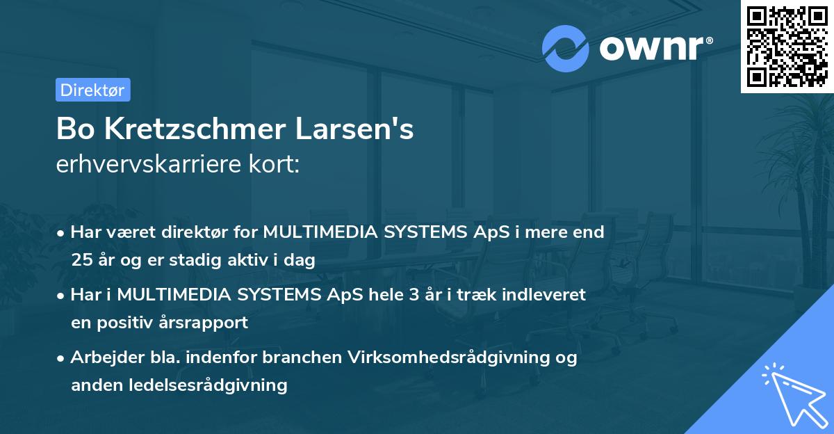 Bo Kretzschmer Larsen's erhvervskarriere kort