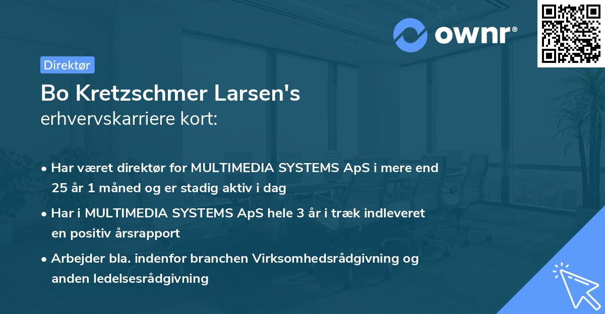 Bo Kretzschmer Larsen's erhvervskarriere kort