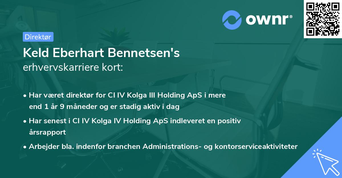 Keld Eberhart Bennetsen's erhvervskarriere kort