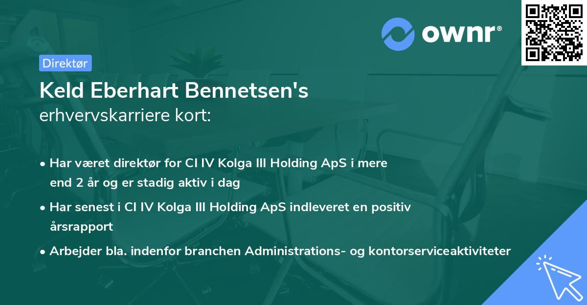 Keld Eberhart Bennetsen's erhvervskarriere kort