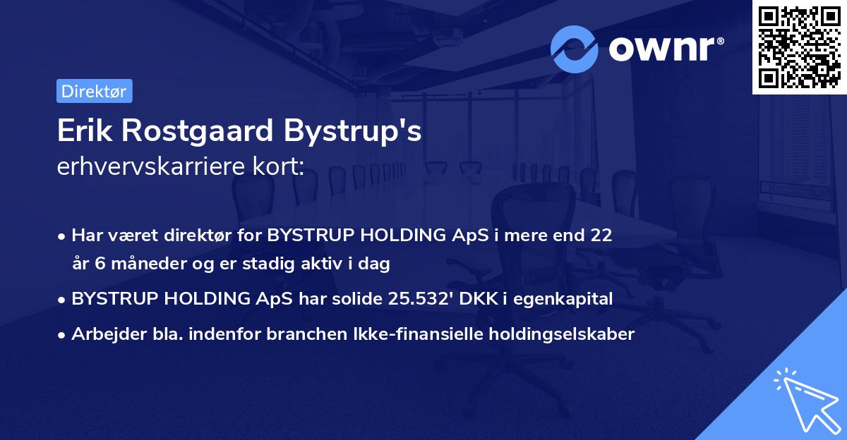 Erik Rostgaard Bystrup's erhvervskarriere kort