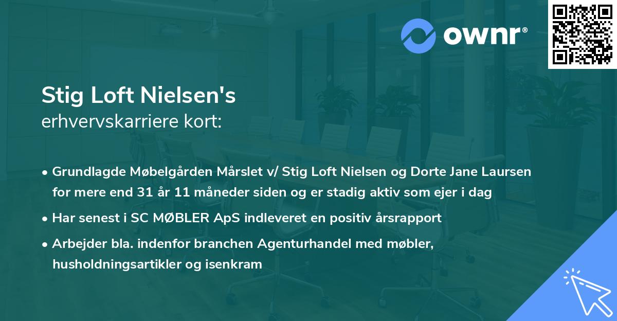 Stig Loft Nielsen's erhvervskarriere kort