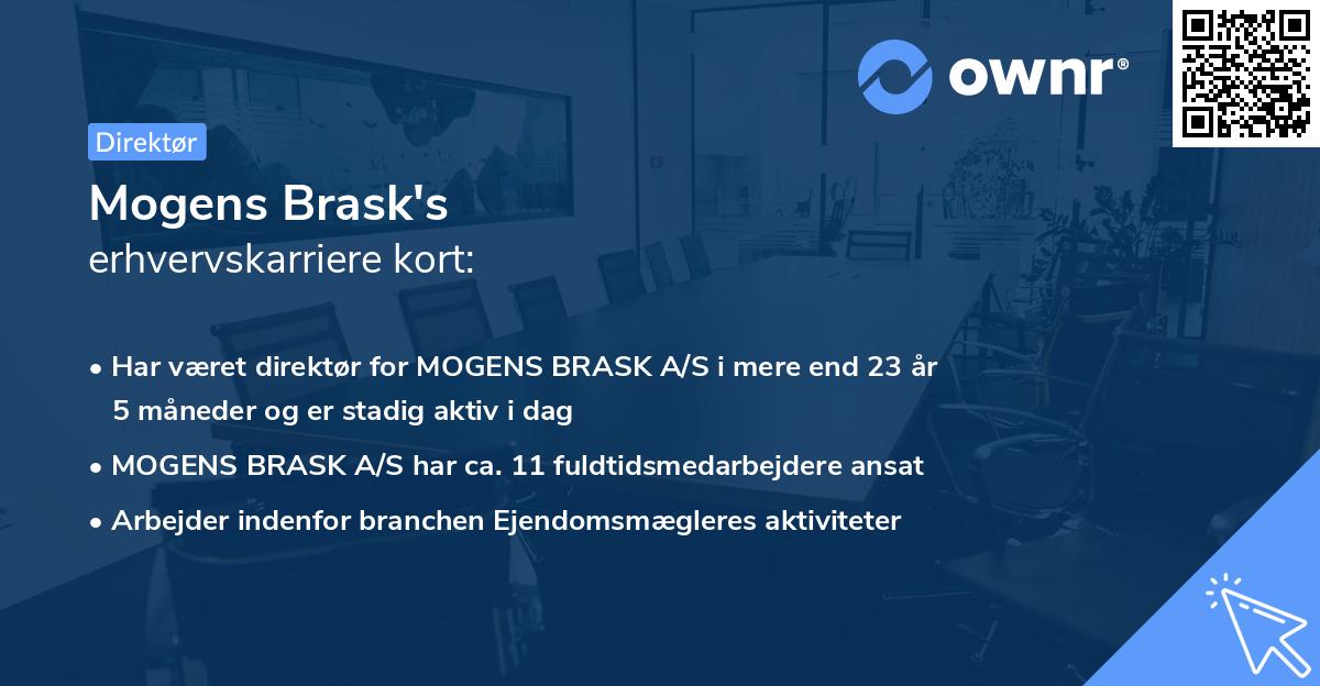 Mogens Brask's erhvervskarriere kort