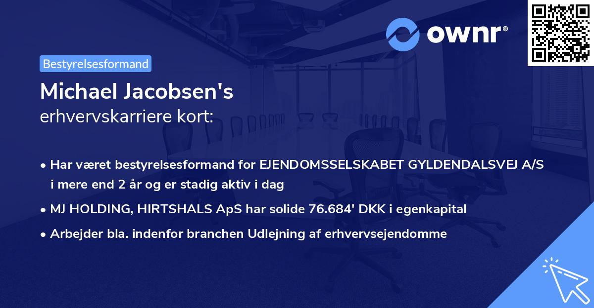 Michael Jacobsen's erhvervskarriere kort