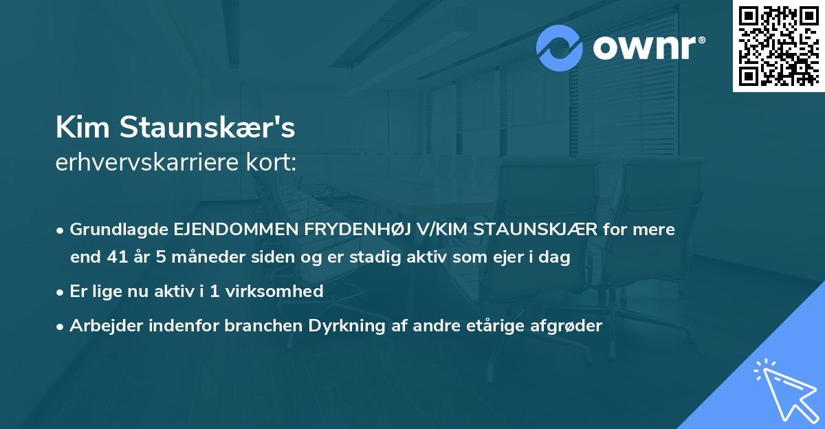 Kim Staunskær's erhvervskarriere kort