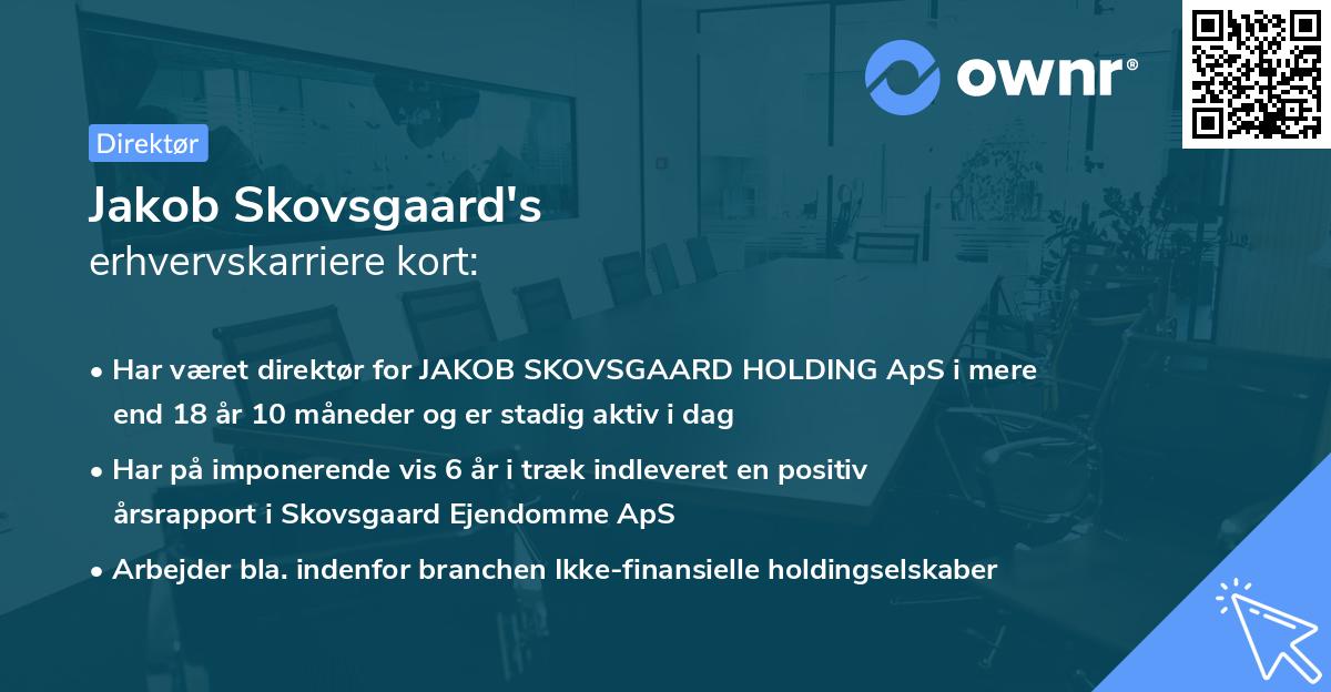 Jakob Skovsgaard's erhvervskarriere kort