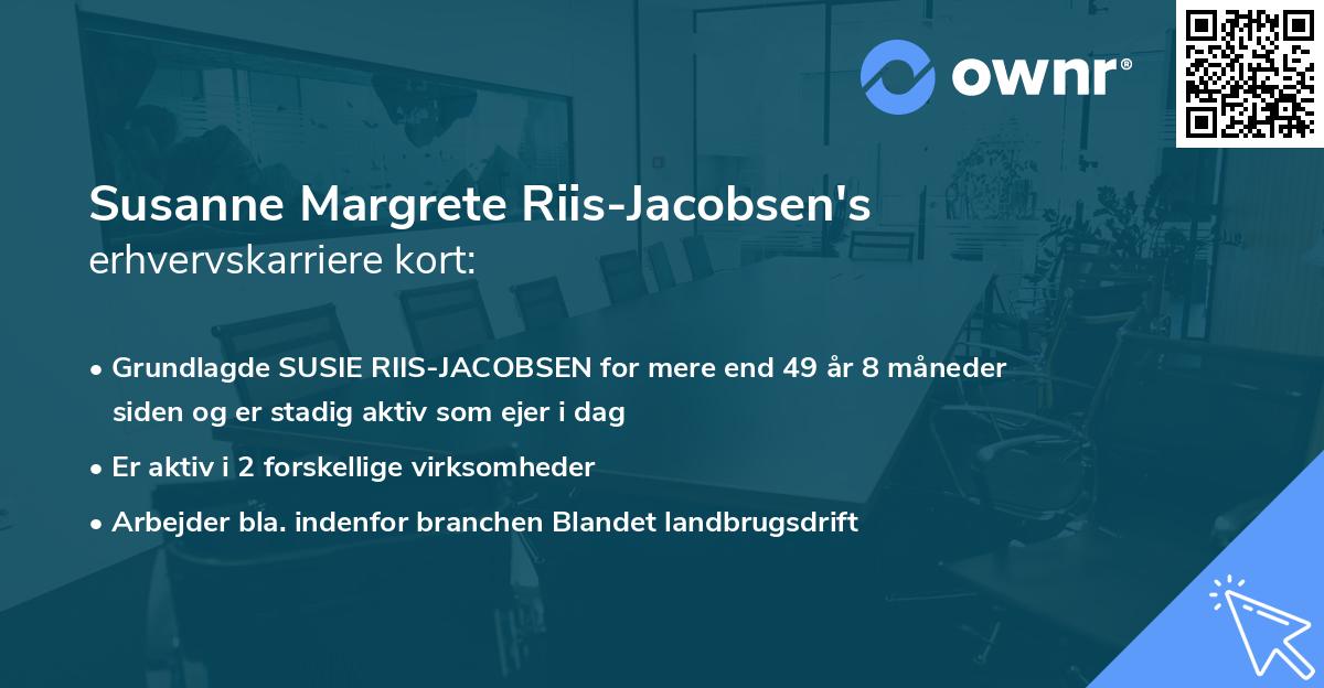 Susanne Margrete Riis-Jacobsen's erhvervskarriere kort