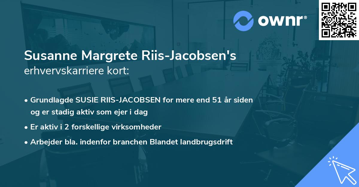 Susanne Margrete Riis-Jacobsen's erhvervskarriere kort