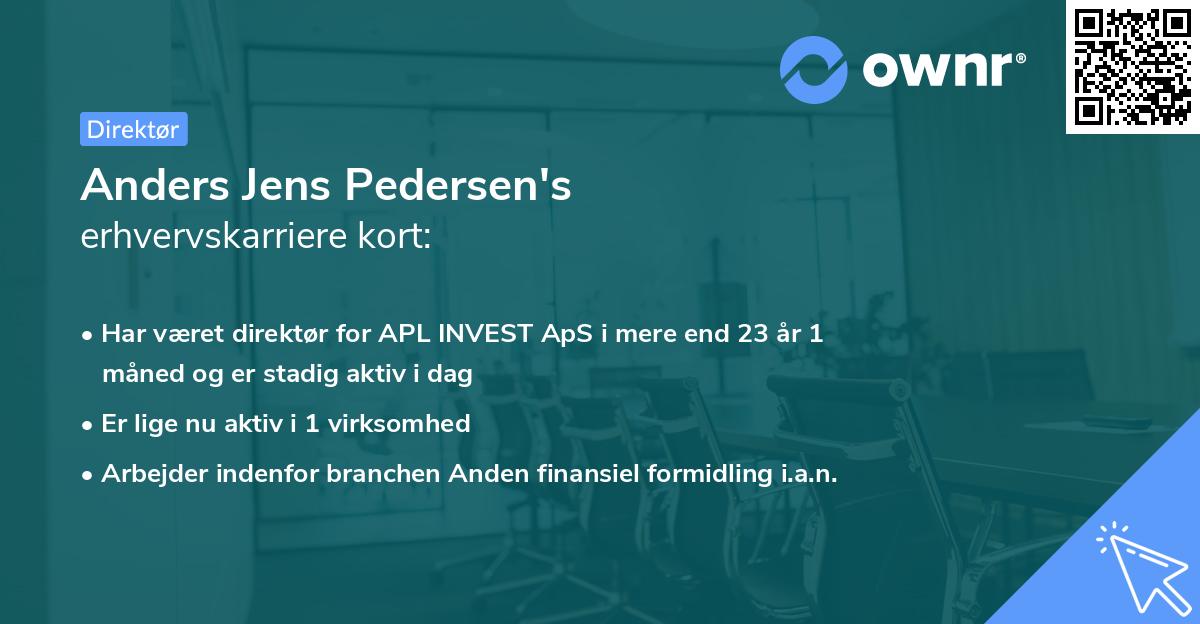 Anders Jens Pedersen's erhvervskarriere kort