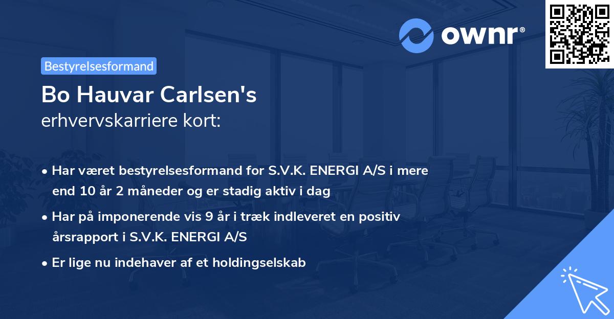 Bo Hauvar Carlsen's erhvervskarriere kort