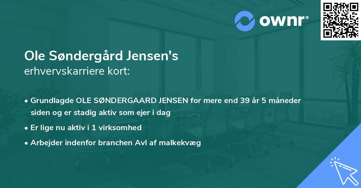 Ole Søndergård Jensen's erhvervskarriere kort