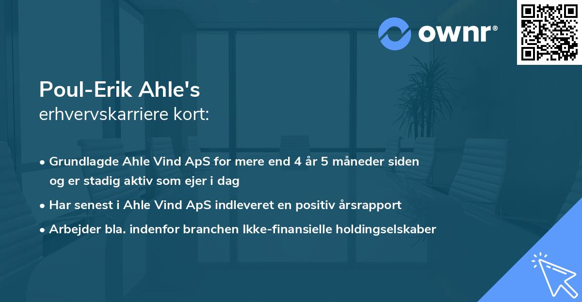Poul-Erik Ahle's erhvervskarriere kort