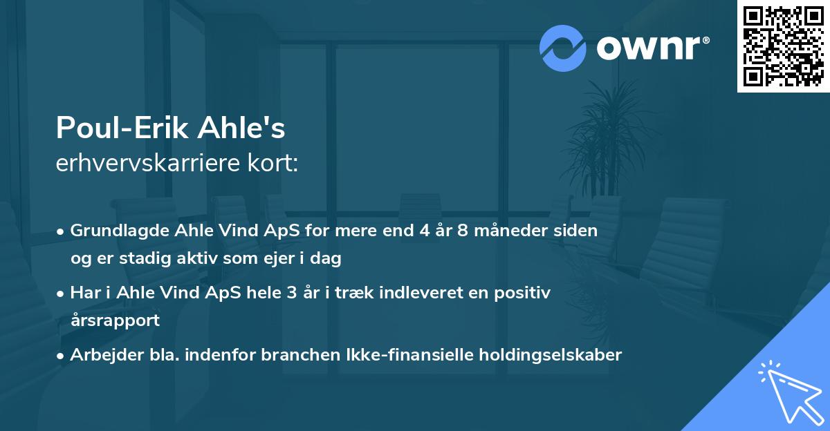 Poul-Erik Ahle's erhvervskarriere kort