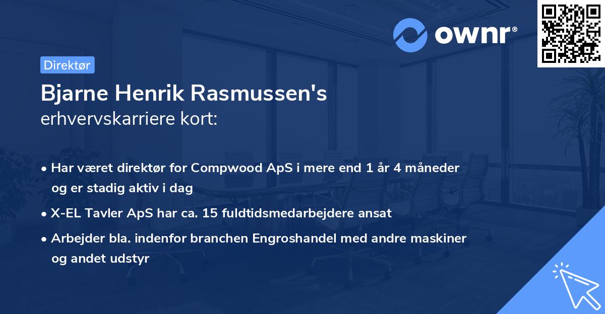 Bjarne Henrik Rasmussen's erhvervskarriere kort