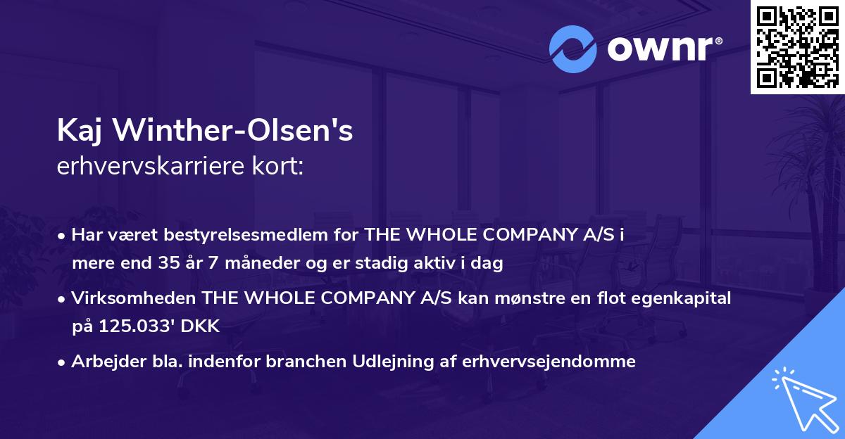 Kaj Winther-Olsen's erhvervskarriere kort